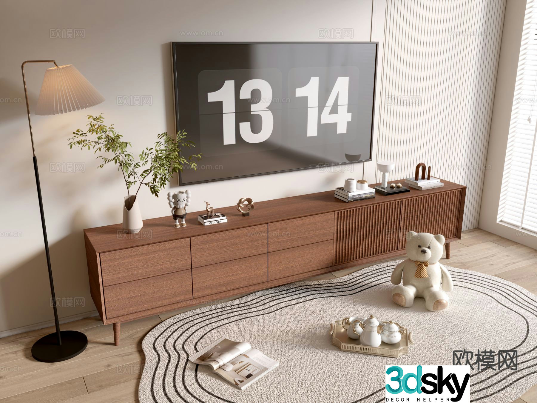 Medieval style TV cabinet 3D model