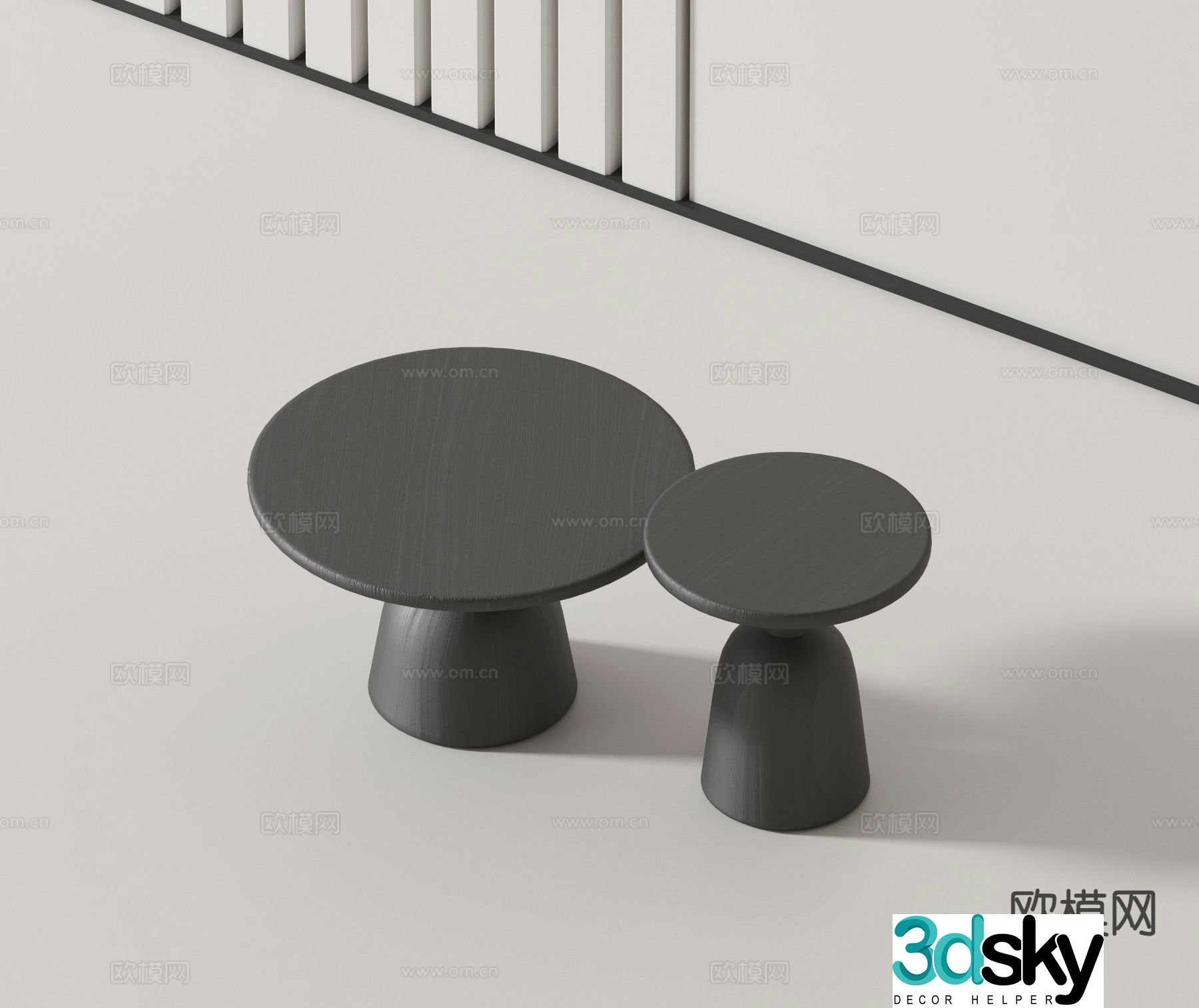 Modern double coffee table 3d model