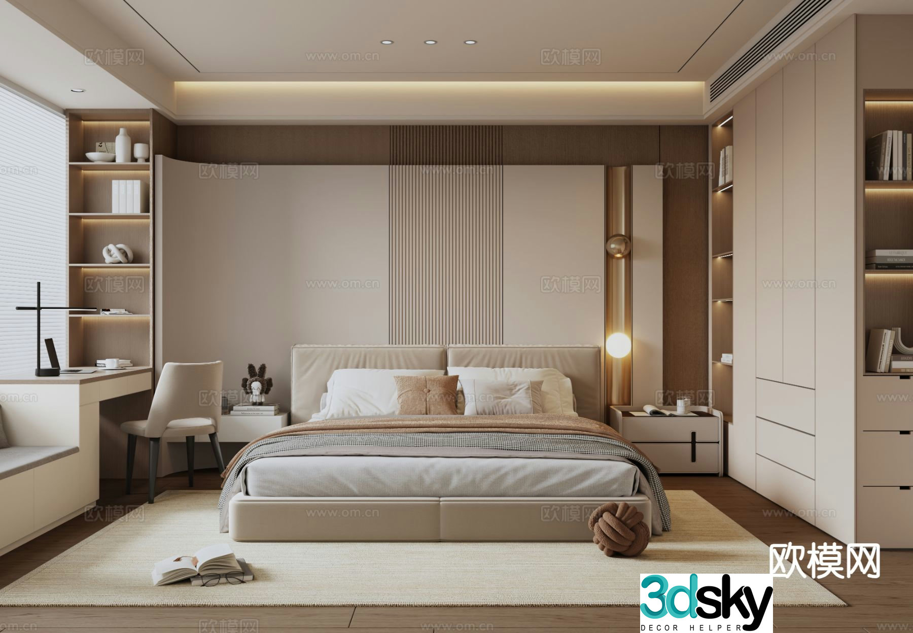 Modern bedroom master bedroom 3d model