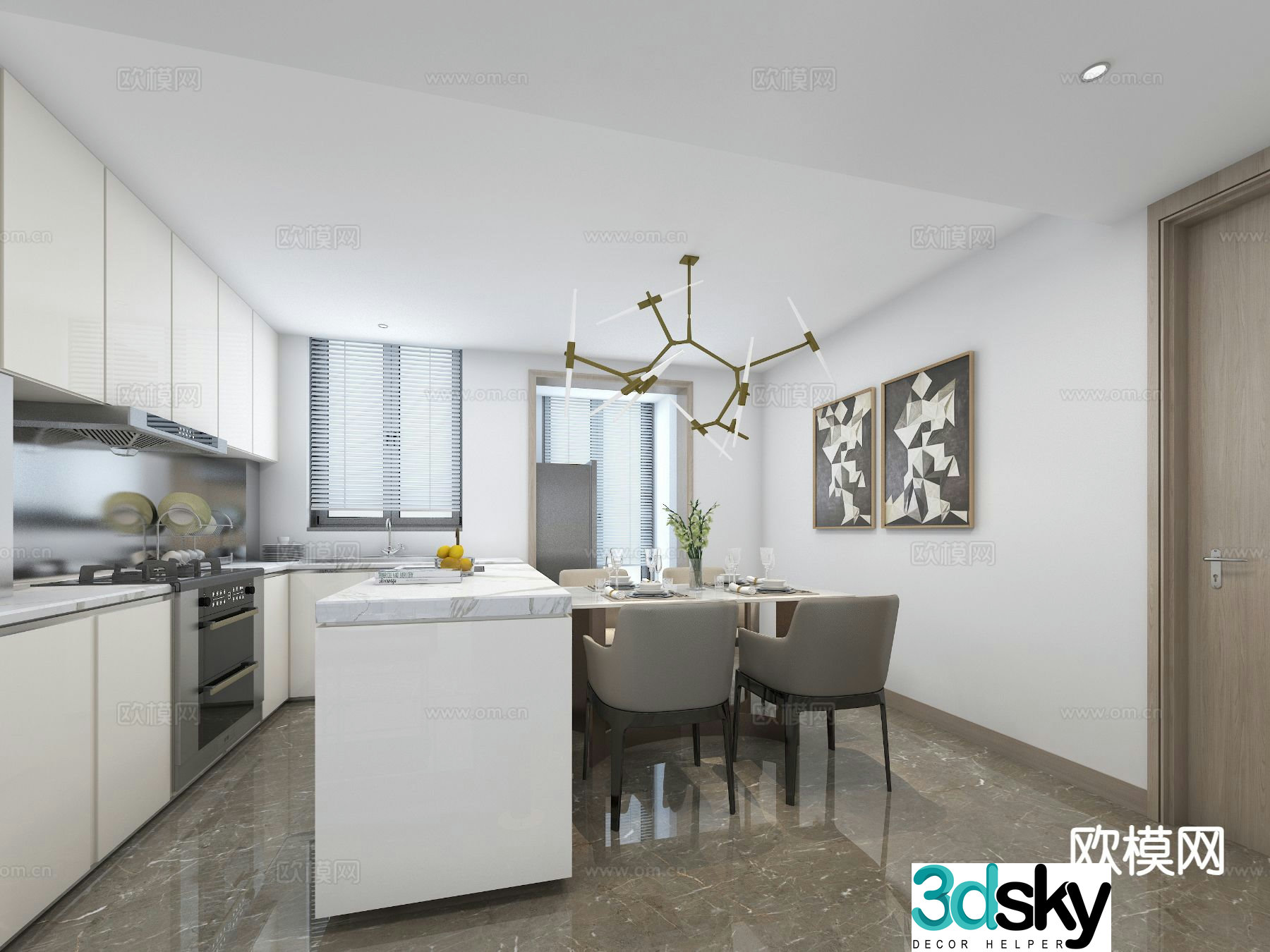 Modern restaurant 3d model