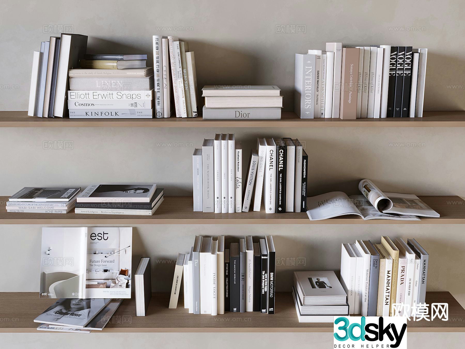 books books stacks 3d model