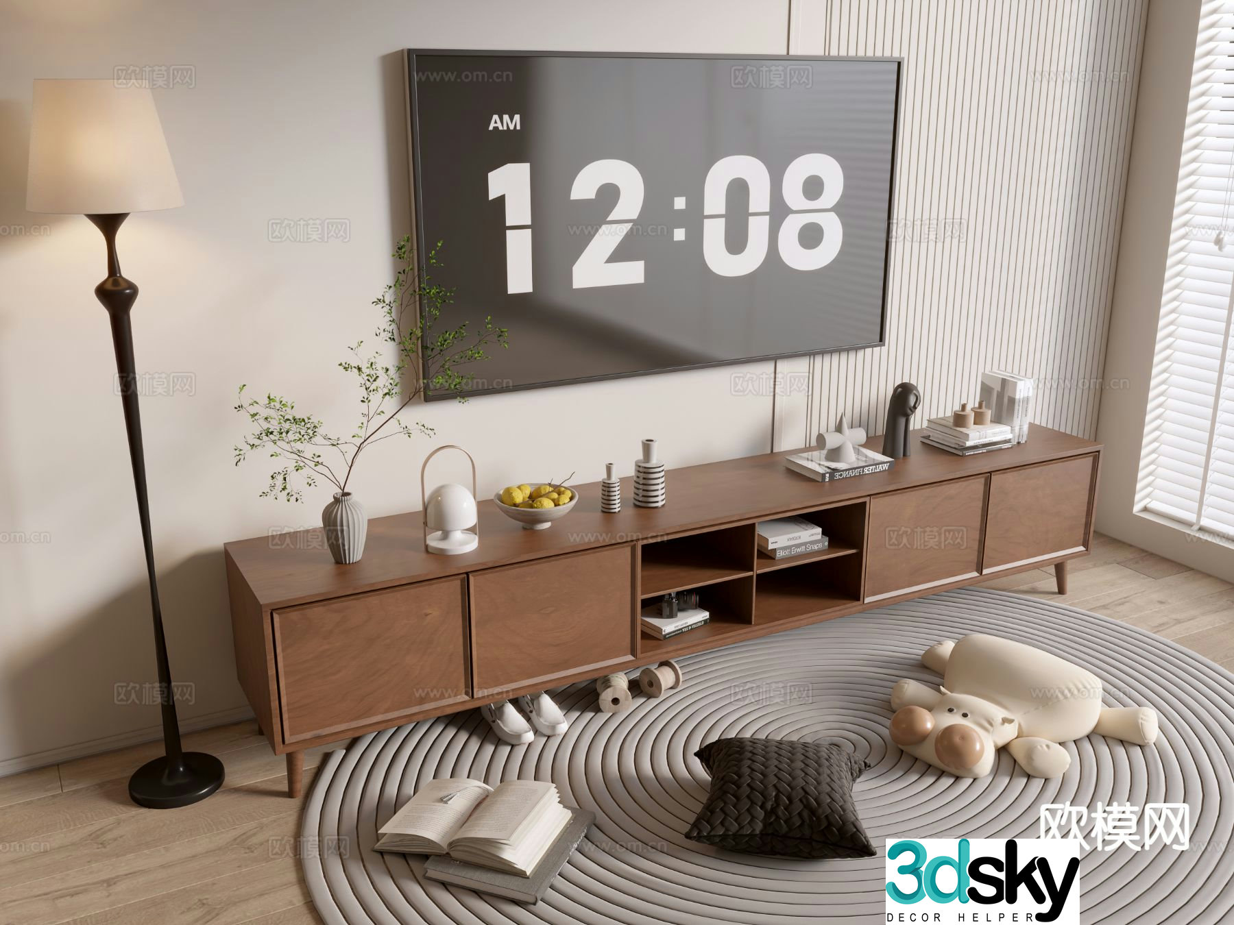 Medieval style TV cabinet 3D model