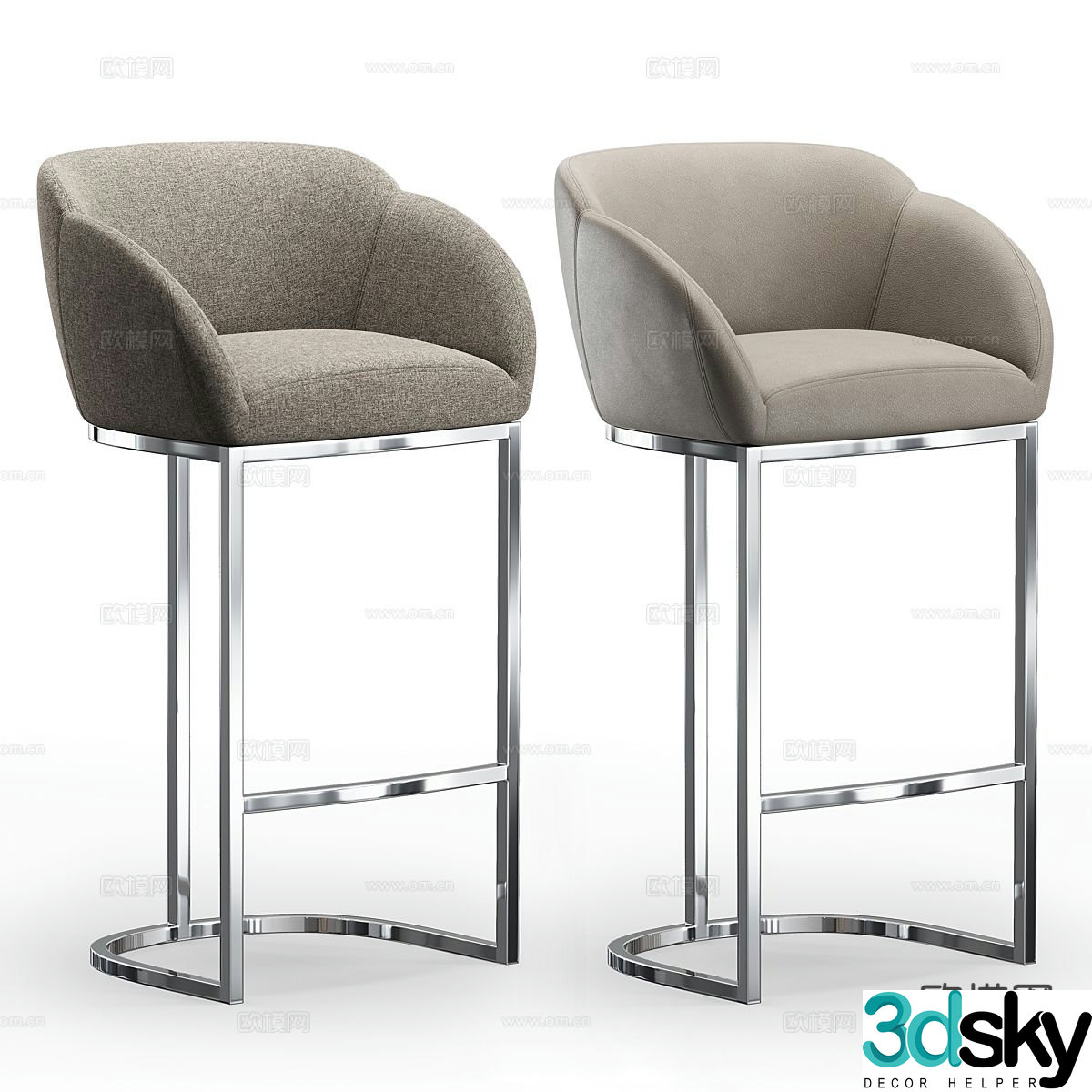 Modern bar stool bar stool high stool 3d model