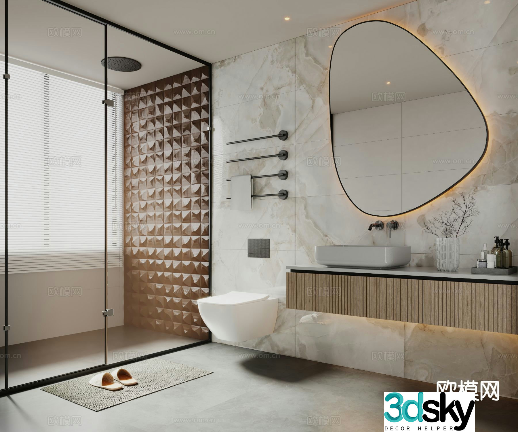 Modern bathroom bathroom 3d model