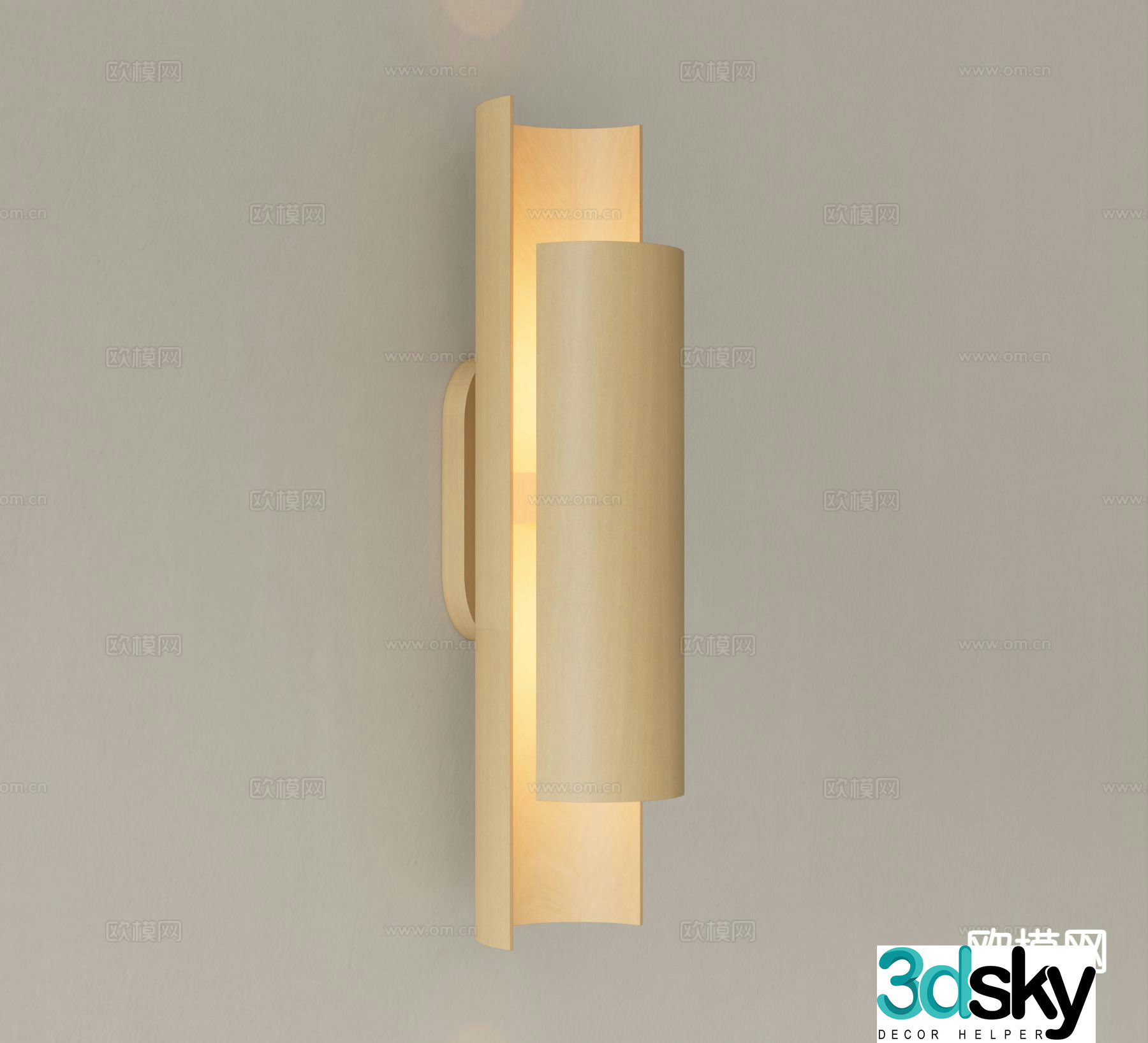 Log style wall lamp 3d model