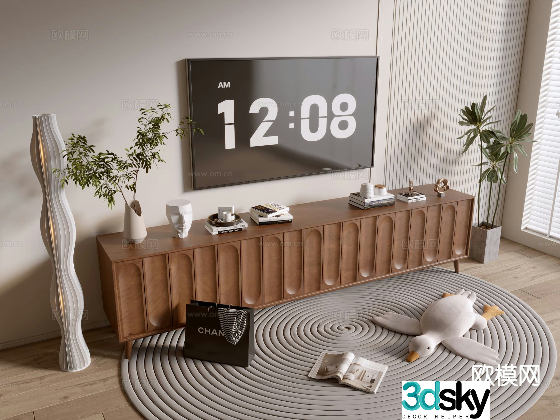 Medieval style TV cabinet 3D model