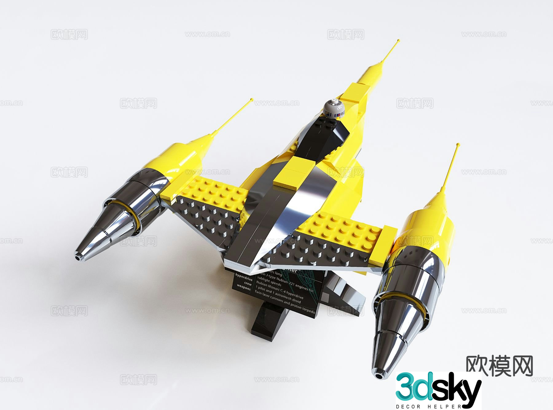 toy airplane lego toy 3d model