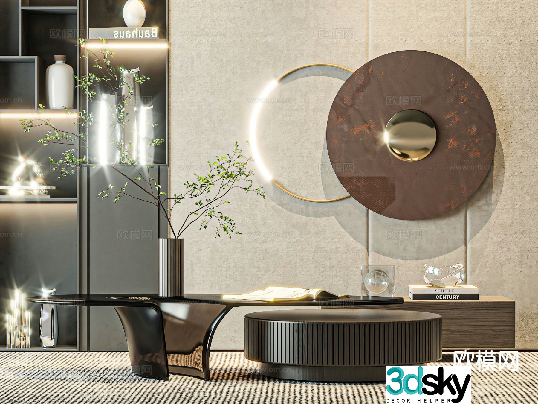 Italian style mother-in-law coffee table 3d model