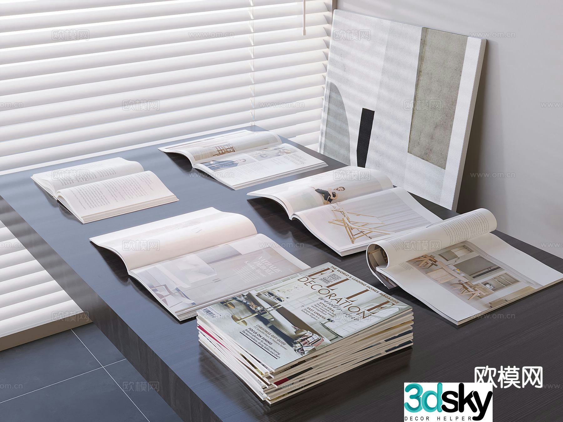 book book magazine open book 3d model
