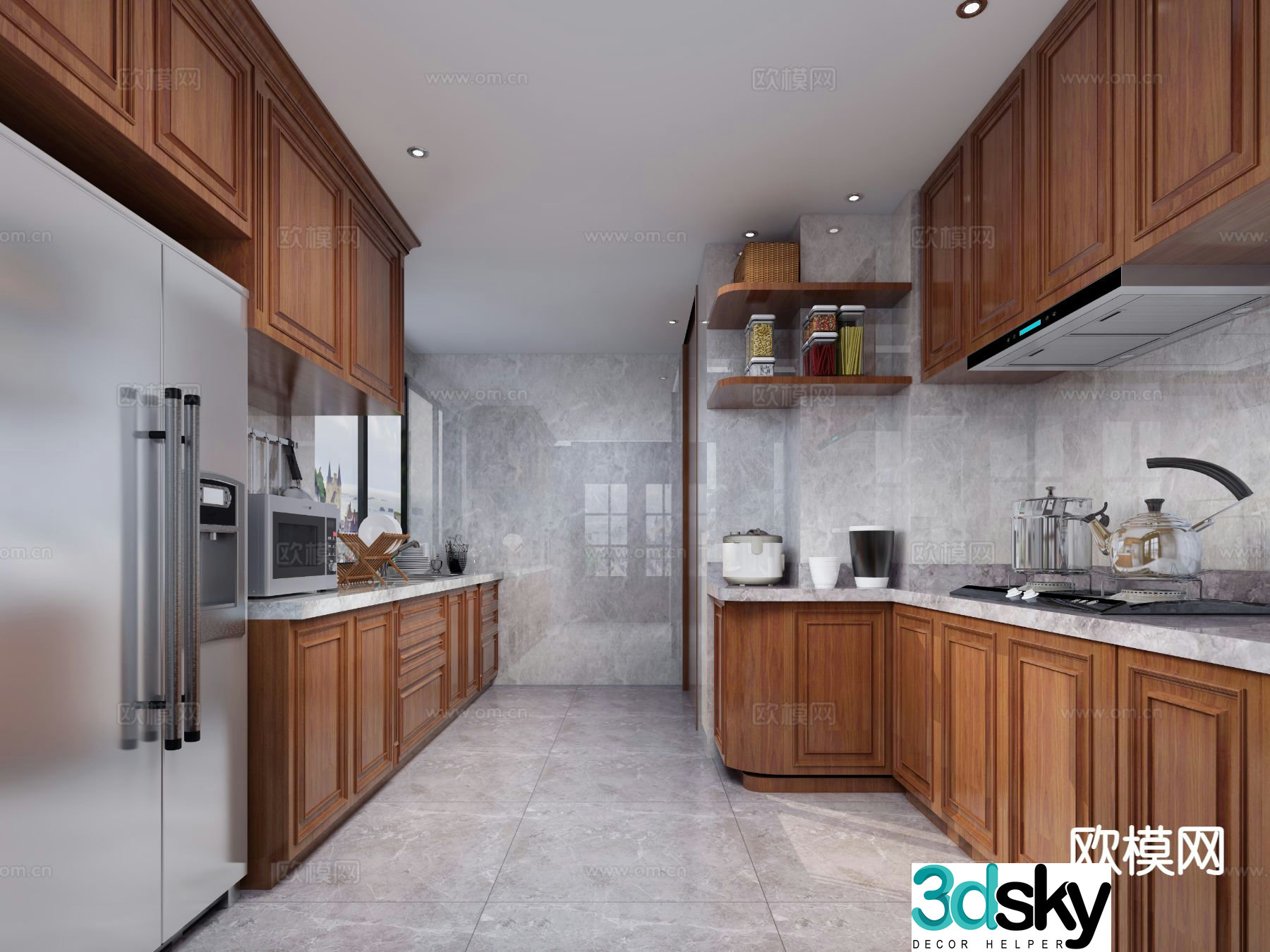 American kitchen cabinet 3d model