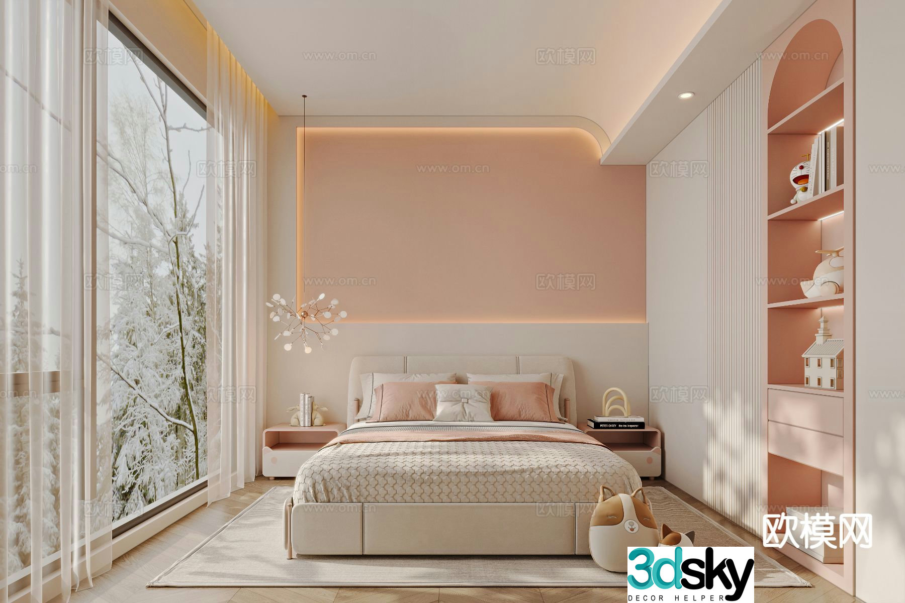 Cream style children’s room daughter’s room 3D model
