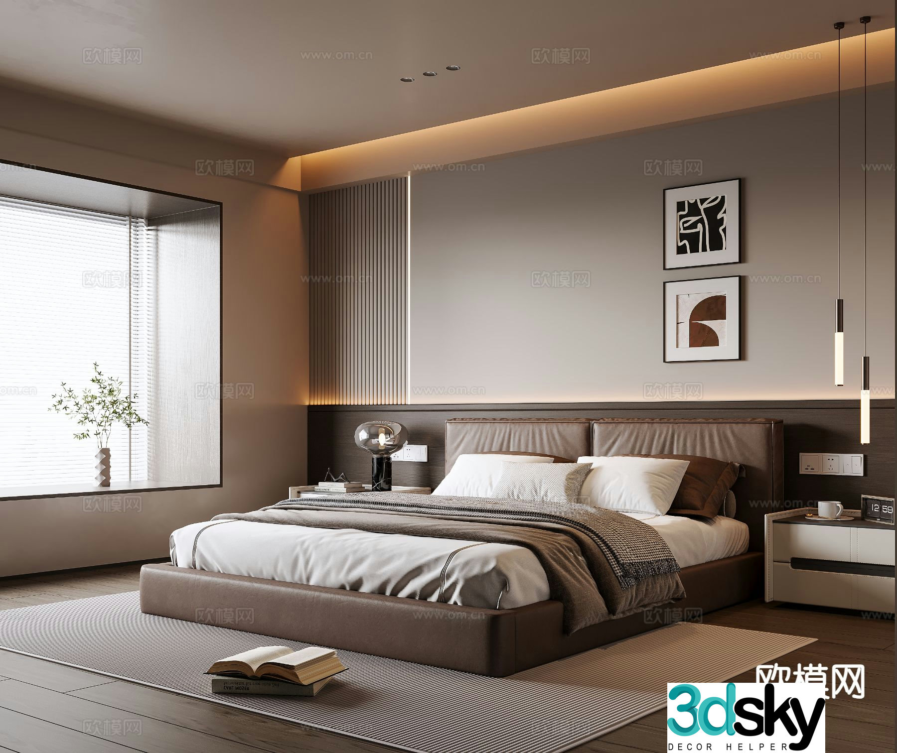 Italian style bedroom master bedroom 3d model