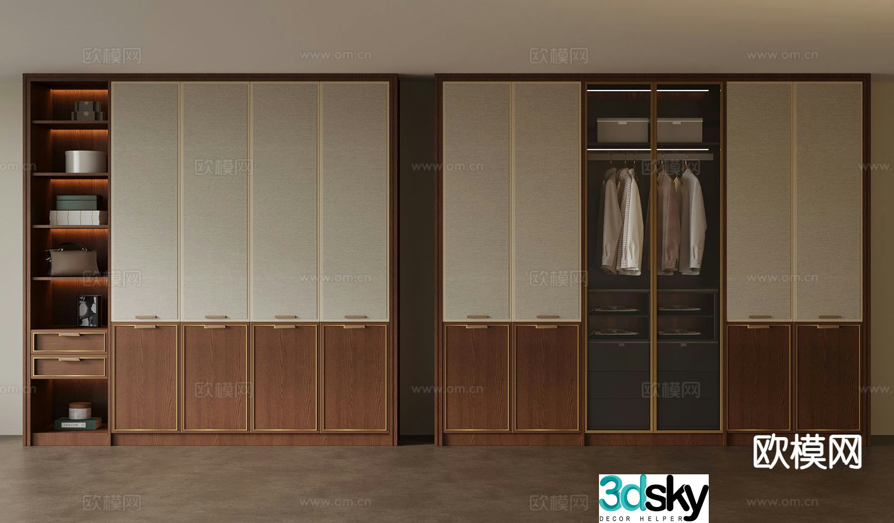 New Chinese style wardrobe 3d model