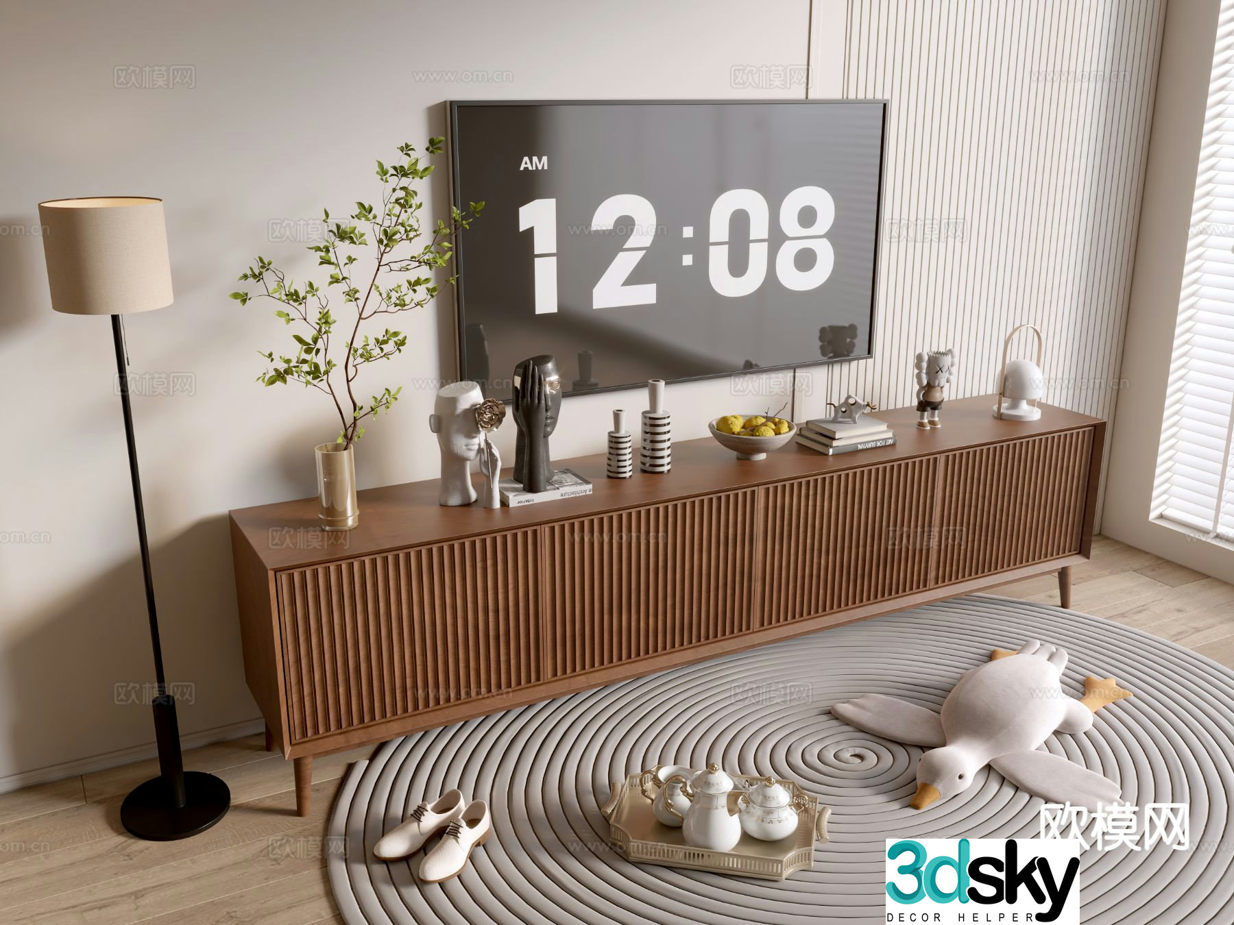 Medieval style TV cabinet 3D model