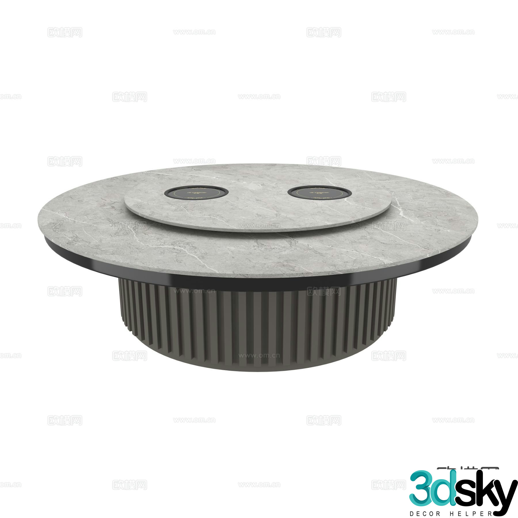 Modern dining table large round table 3d model