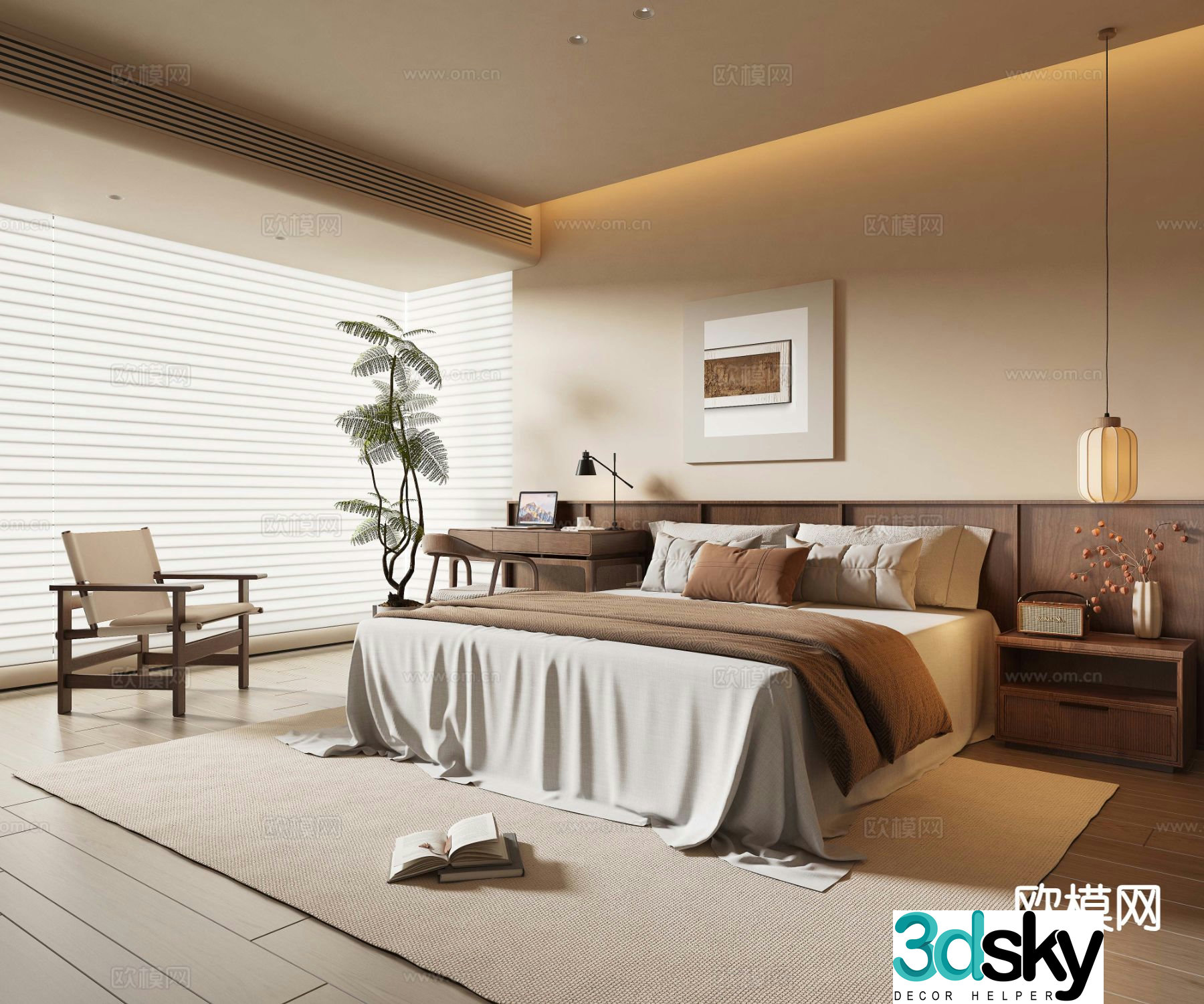 Medieval style bedroom master bedroom 3d model