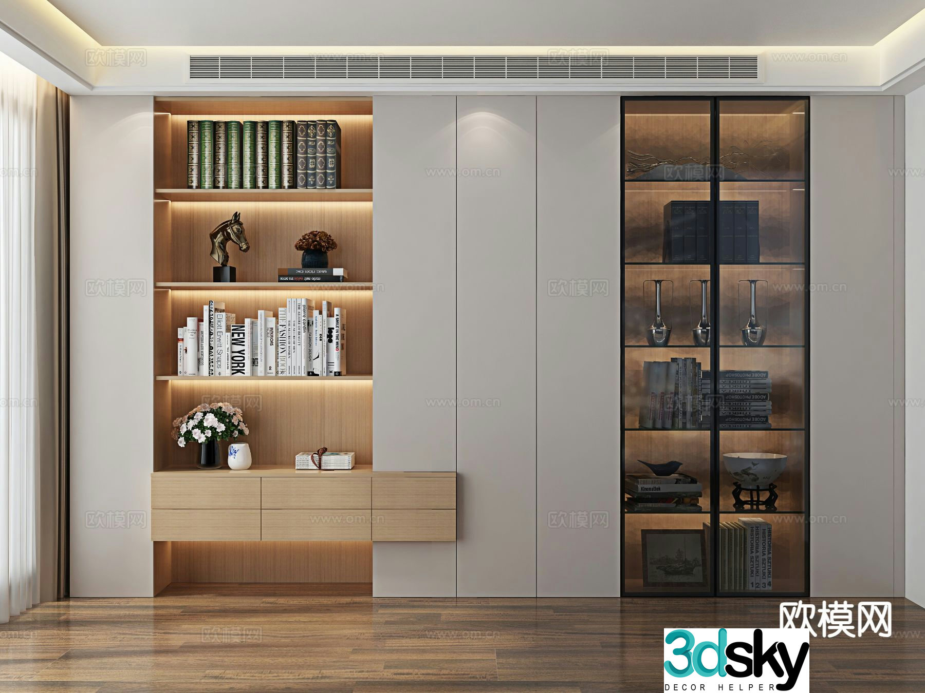 Modern bookcase 3d model