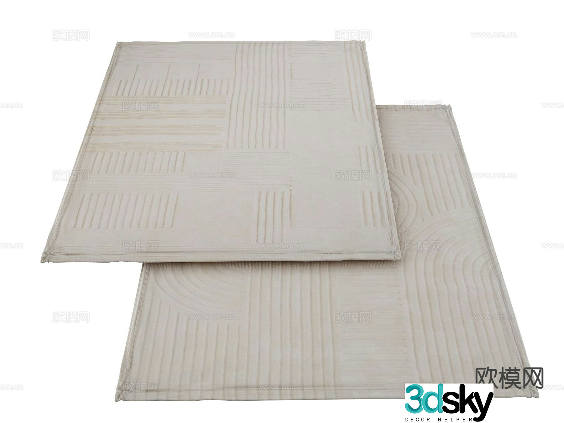 Modern carpet square rug 3d model