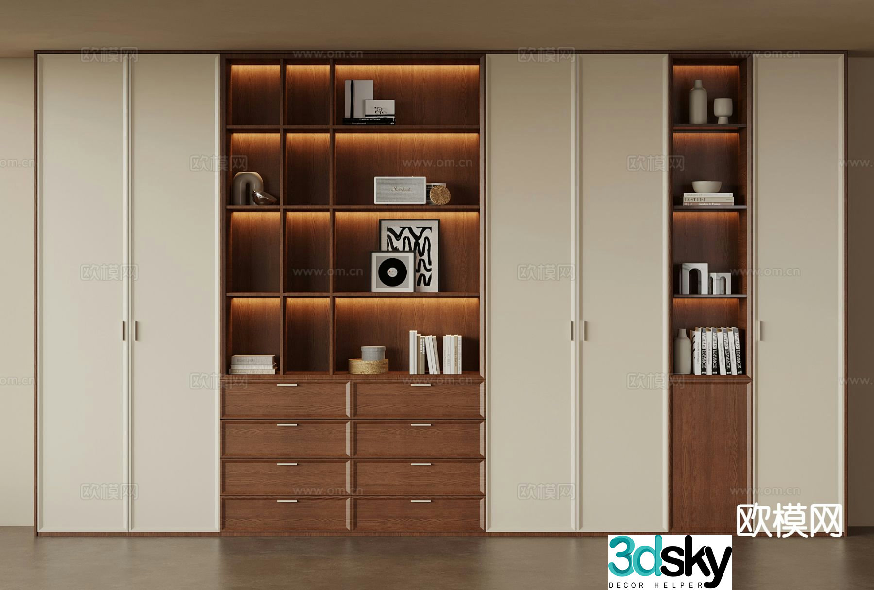 Medieval style bookcase 3D model