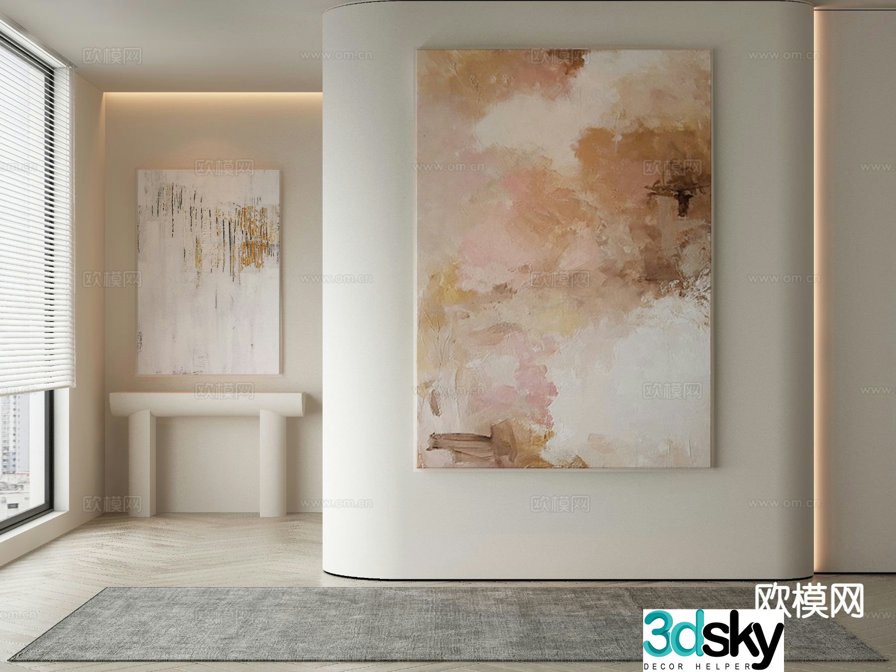 Modern decorative painting texture painting 3d model