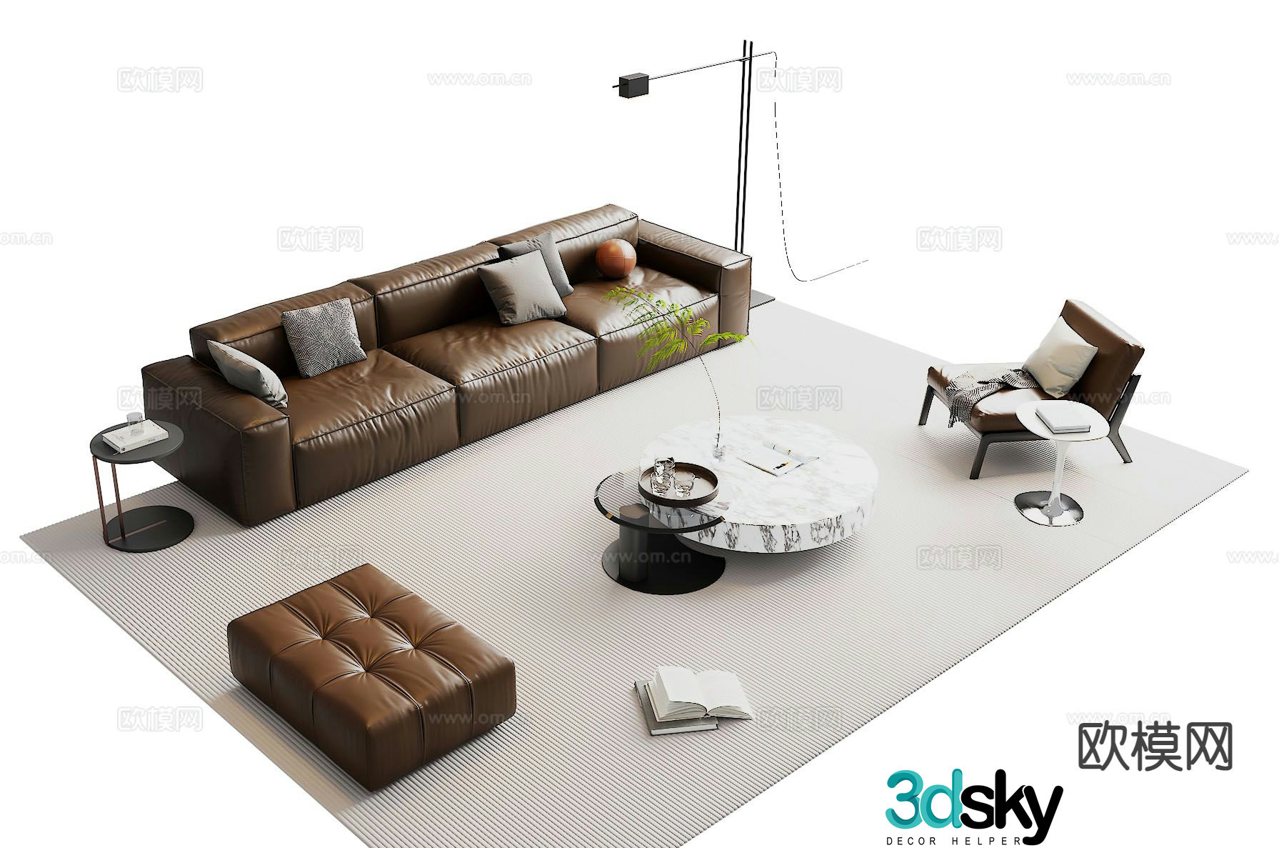 Italian sectional sofa 3d model