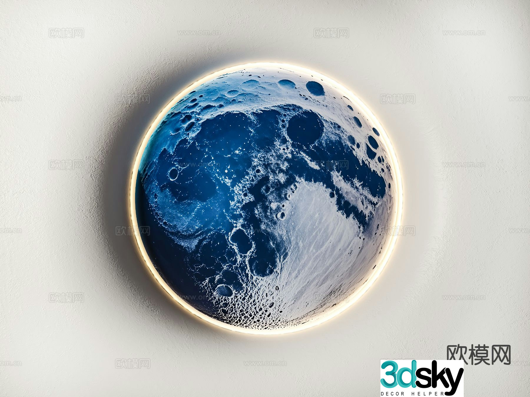 Modern moon lamp plaster lamp bedside lamp 3d model