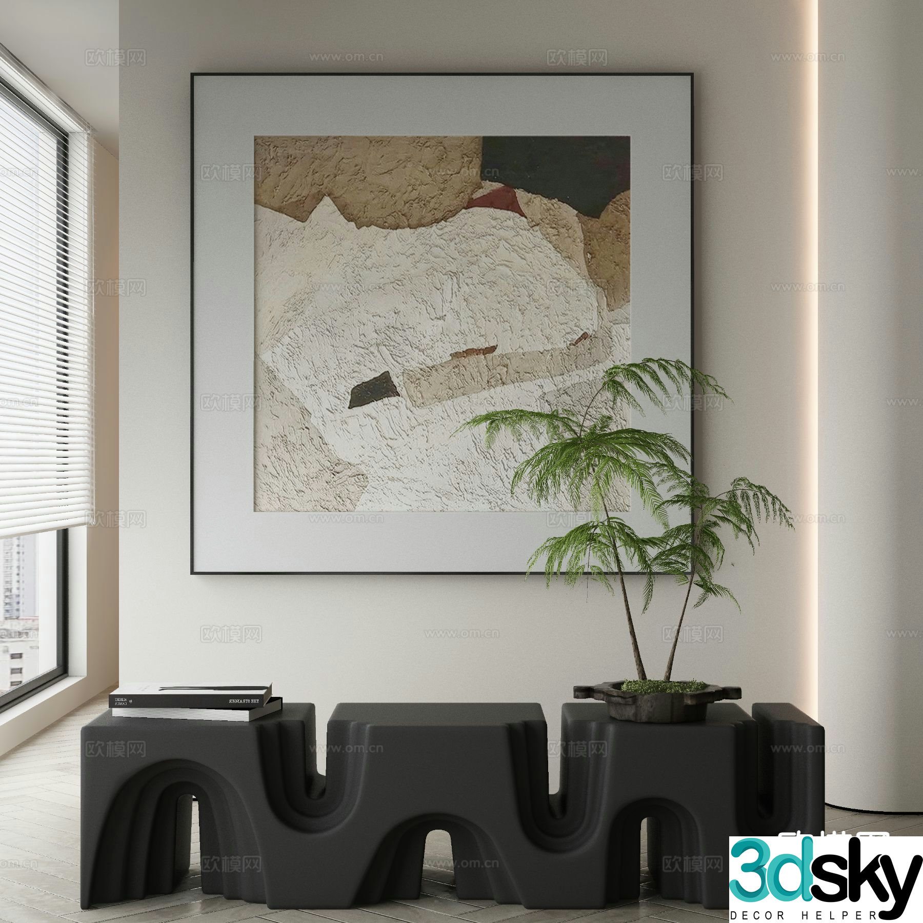 Modern art painting decorative painting 3d model