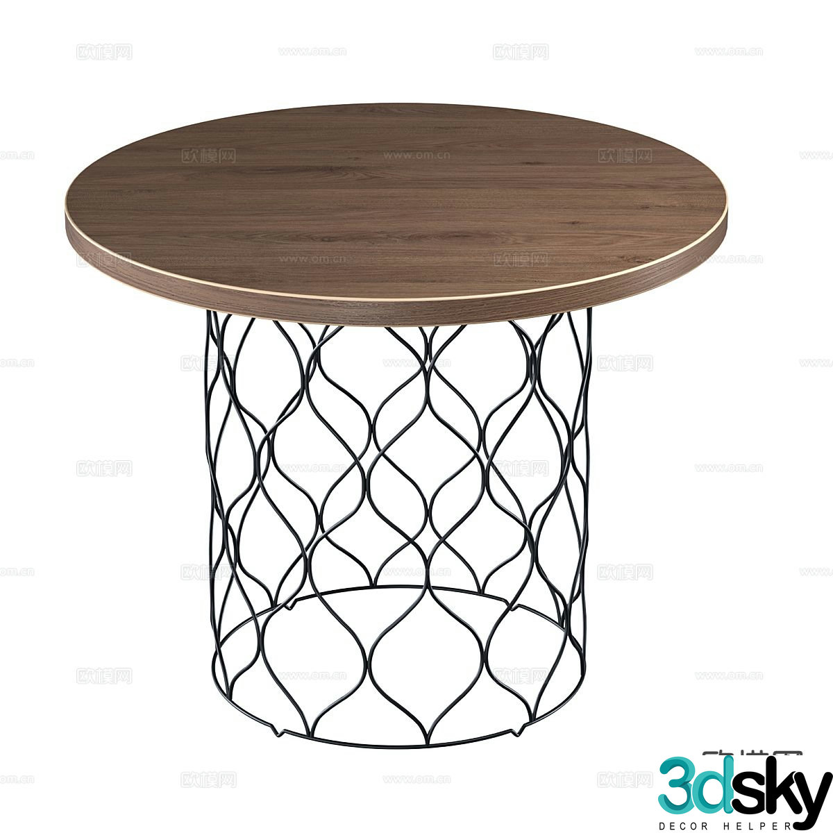 Modern corner table round table round side table 3D model