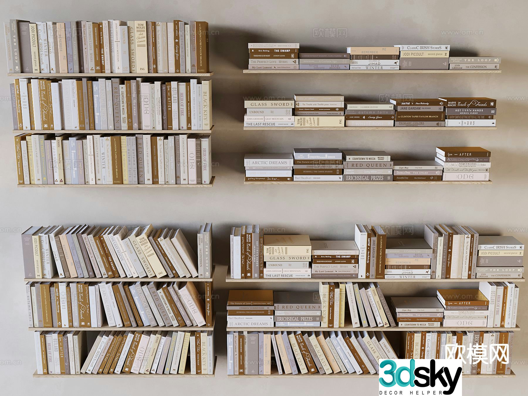 Books book ornaments book stack 3d model
