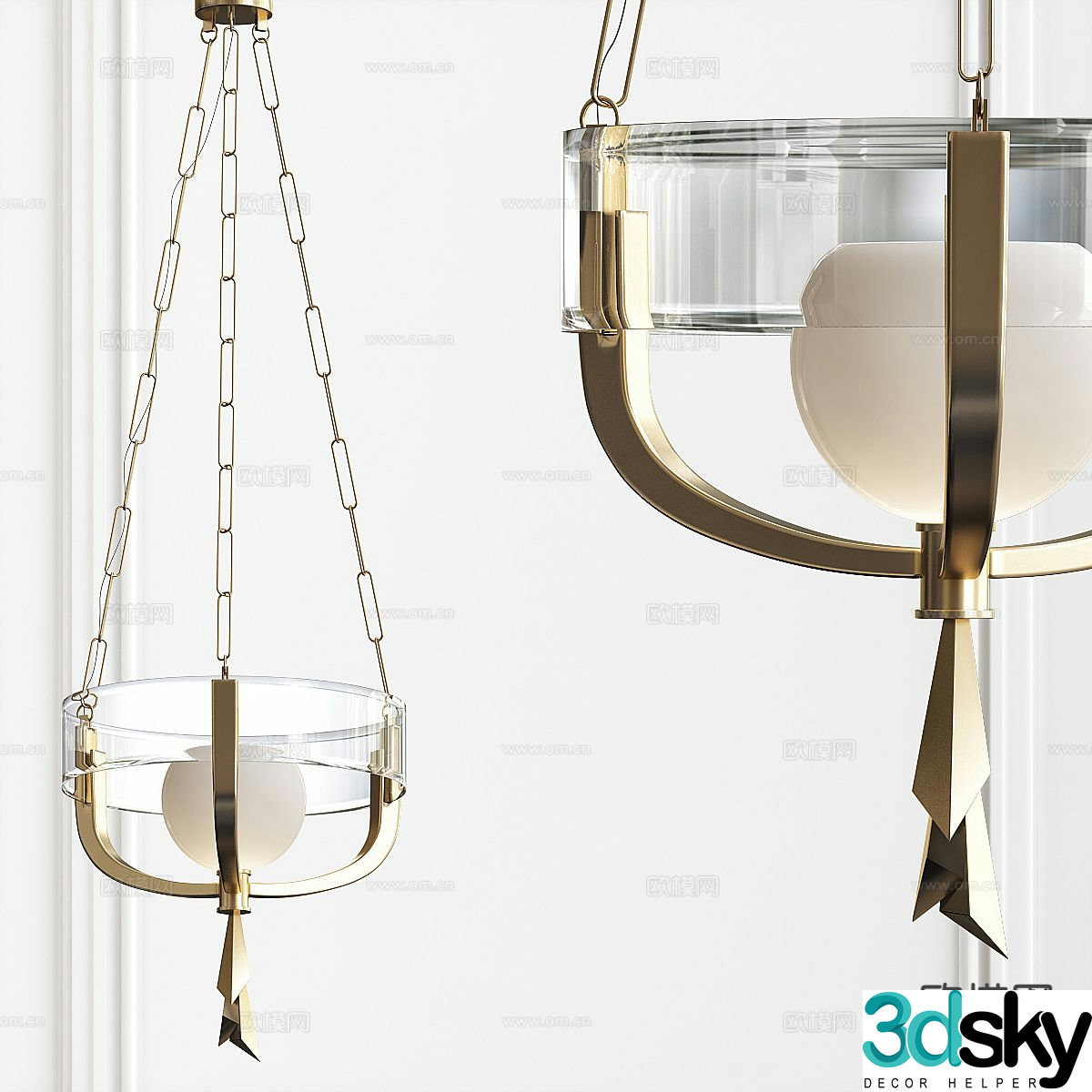 Light luxury small chandelier 3D model