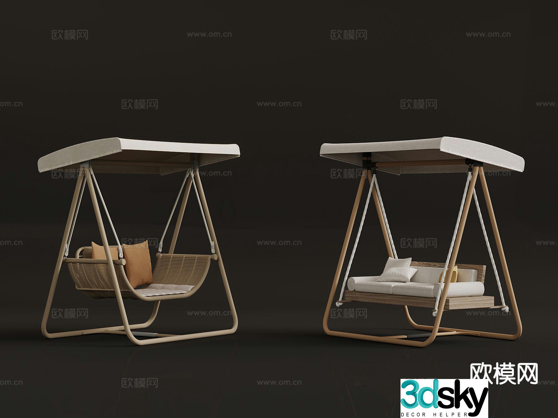 swing chair hanging chair 3d model