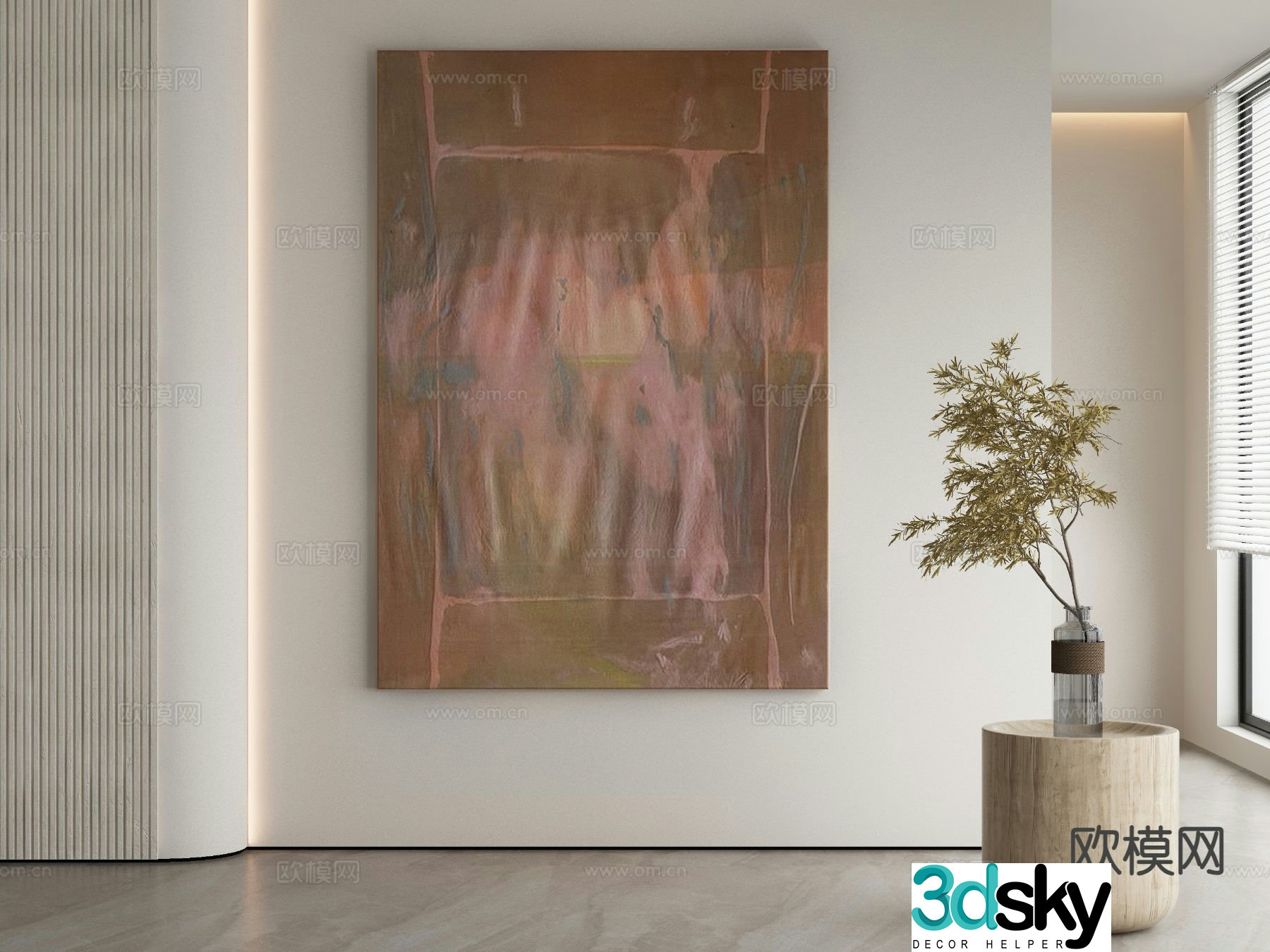 Modern texture painting decorative painting 3d model