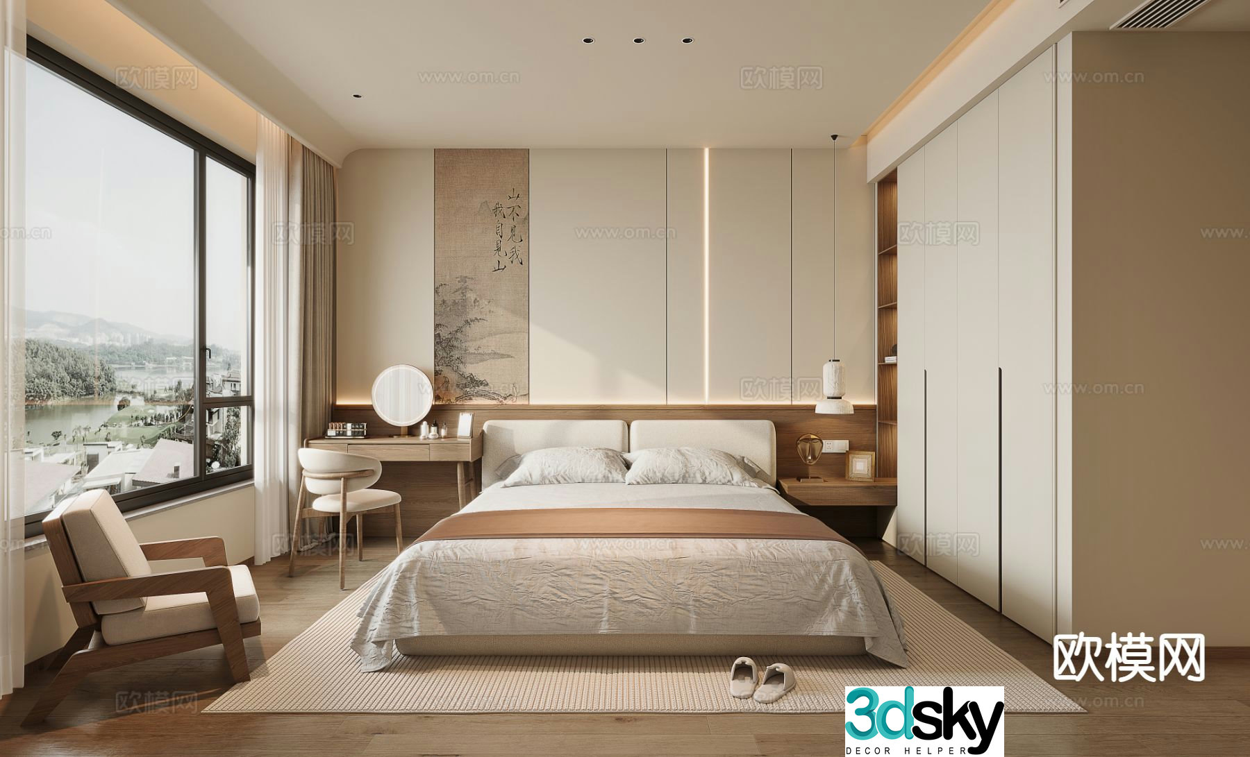 Chinese style bedroom Song style bedroom master bedroom 3d model