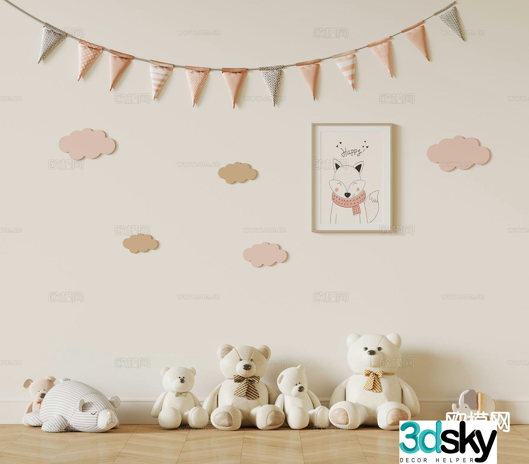 children’s toys doll bear toy 3d model