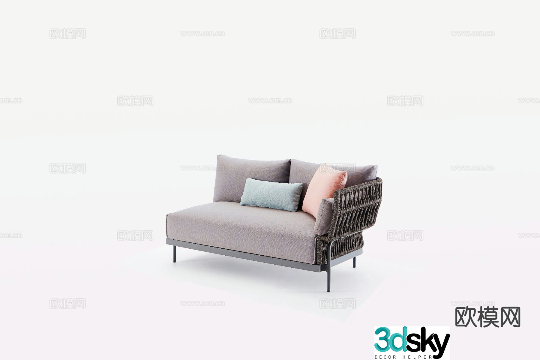 Modern patio bed outdoor sofa 3d model