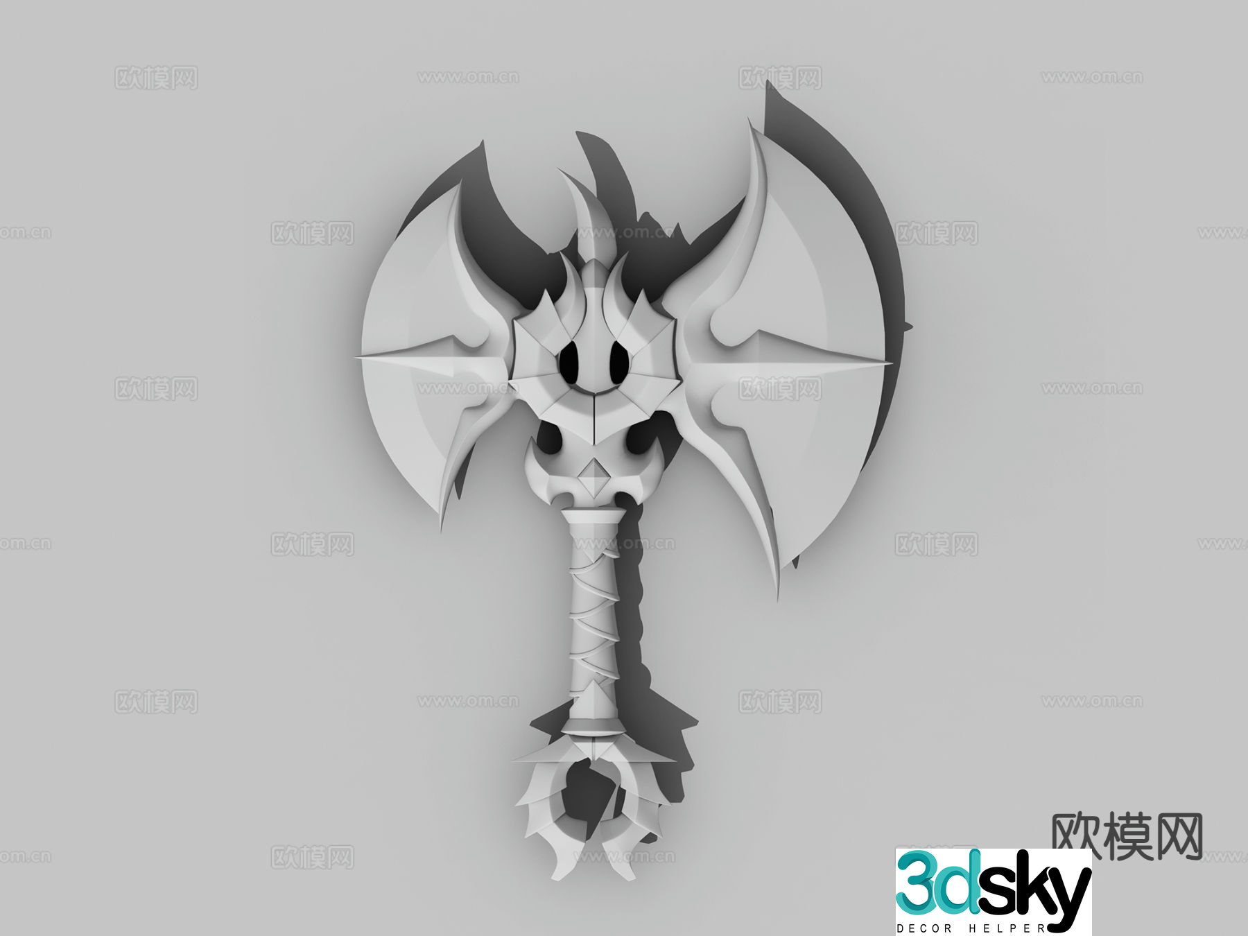 Modern gaming weapons battle ax ax 3d model