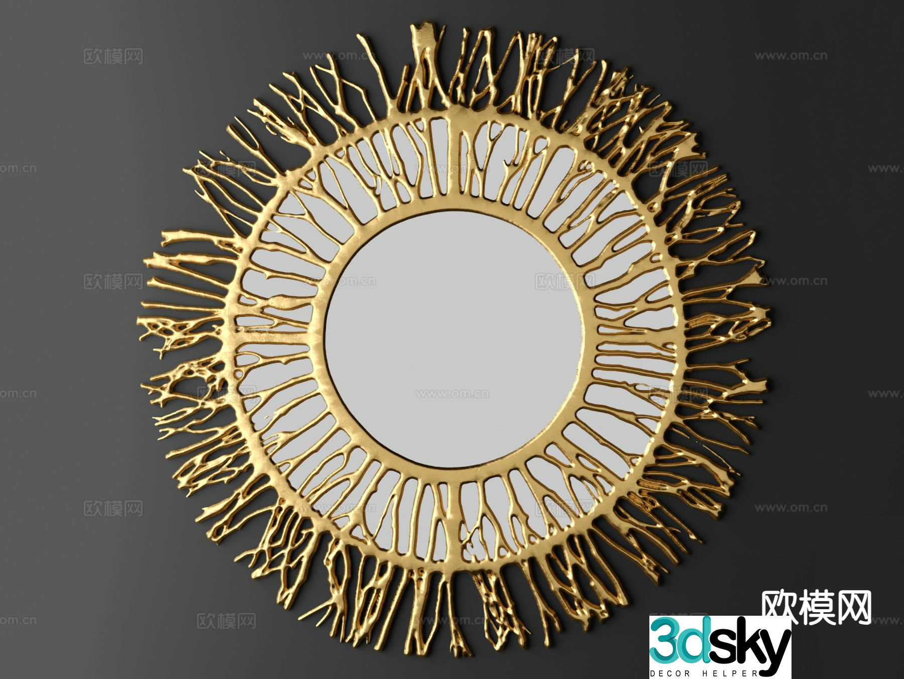 Light luxury personalized wall decoration hanging decoration 3D model