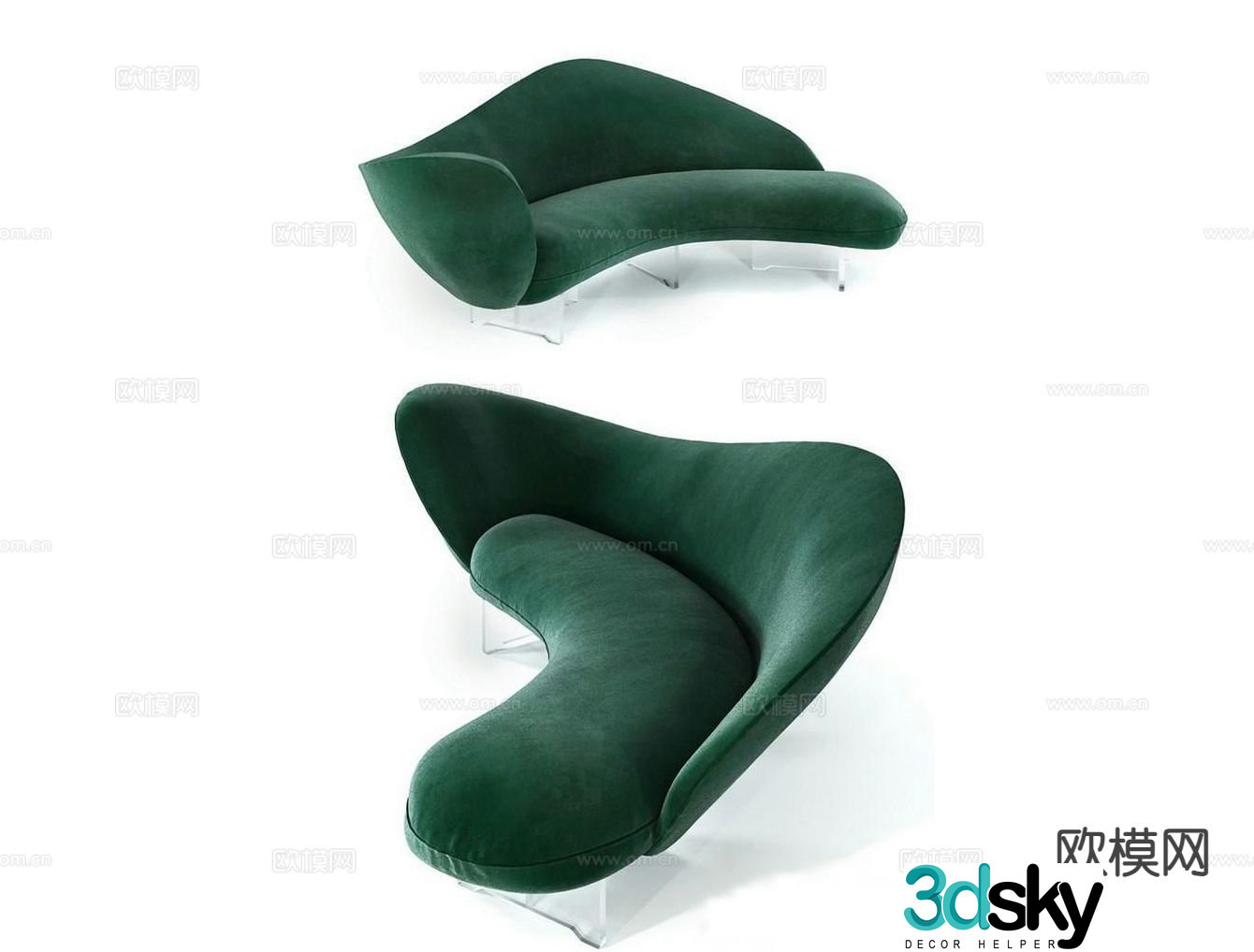 French sofa special shaped sofa 3d model