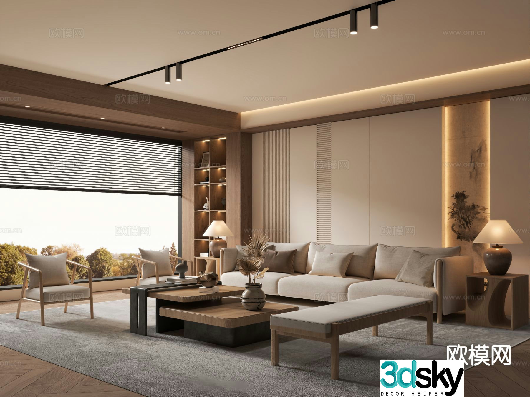 New Chinese style living room 3d model