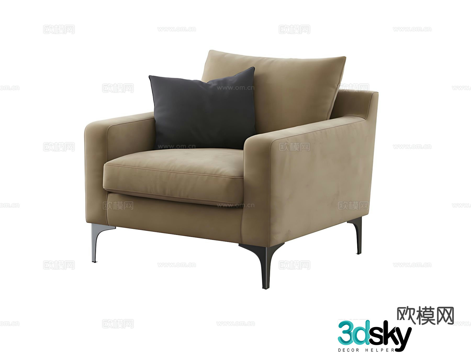 Modern single sofa office sofa leisure sofa 3d model