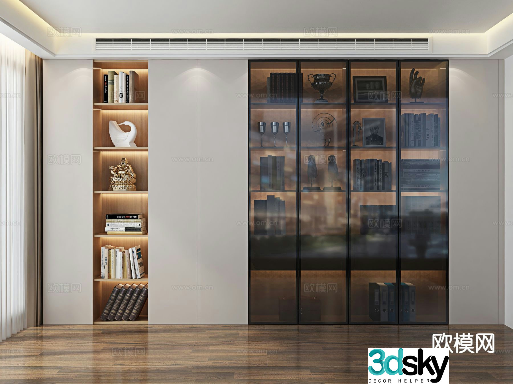 Modern bookcase 3d model