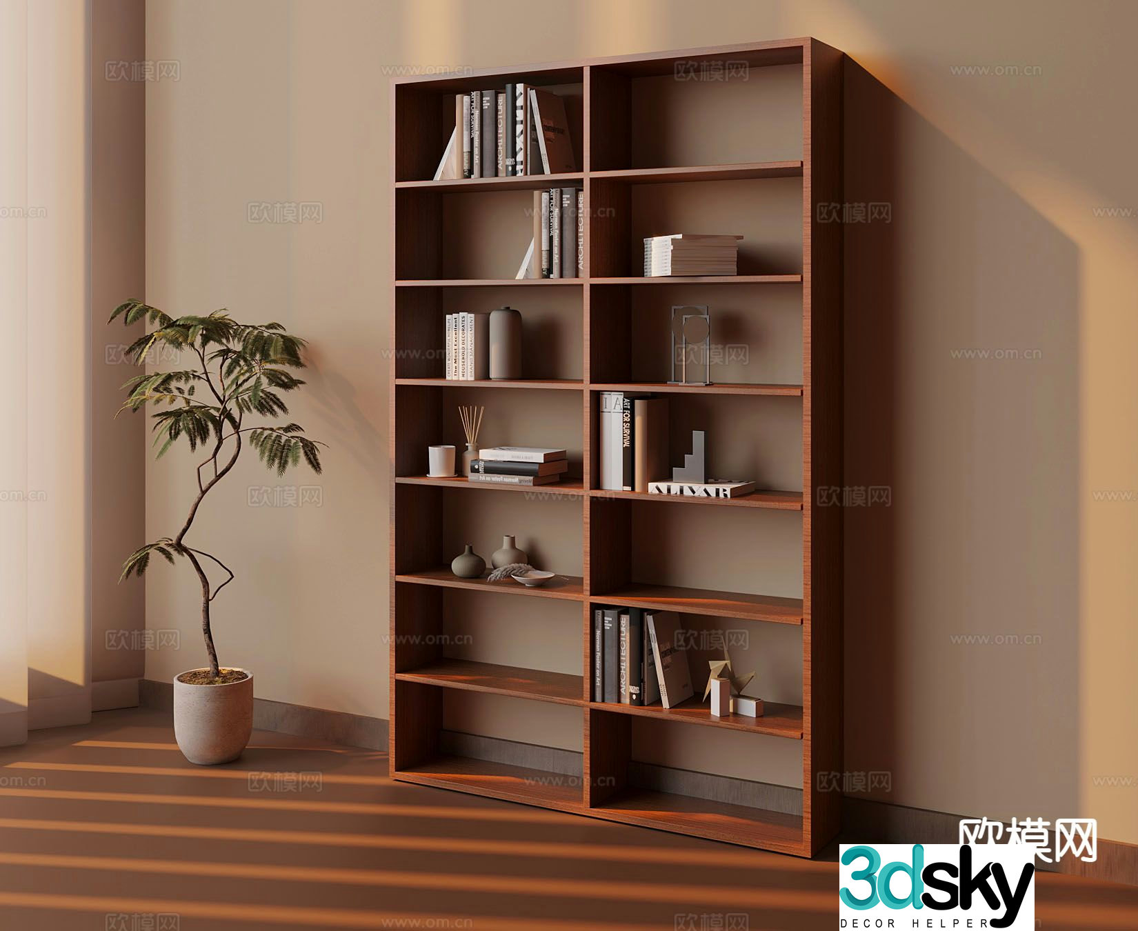 Medieval style bookshelf 3d model