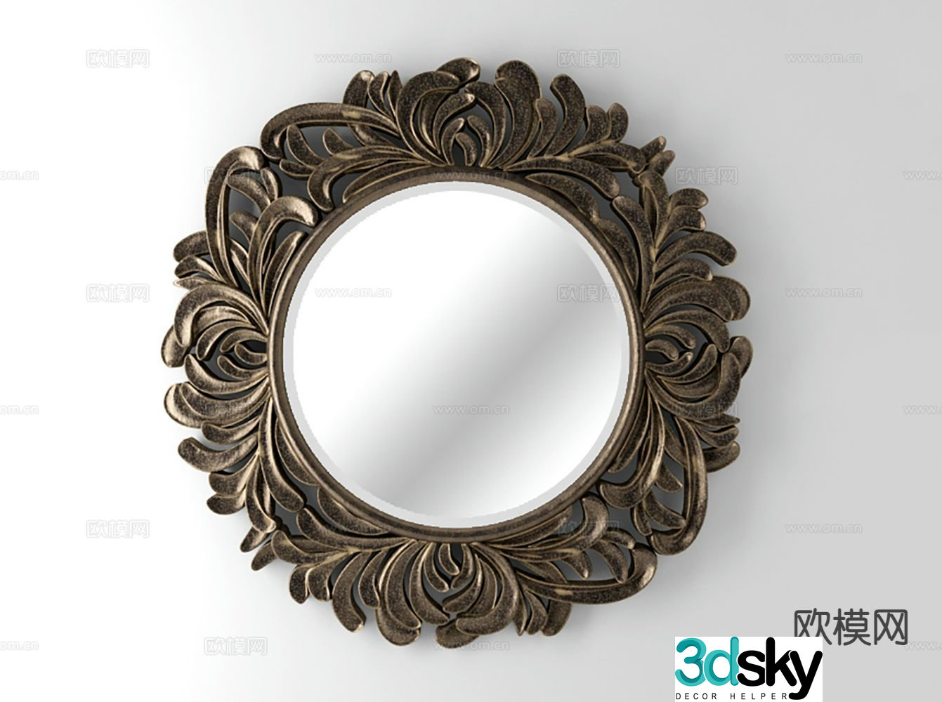 American mirror decorative mirror 3d model