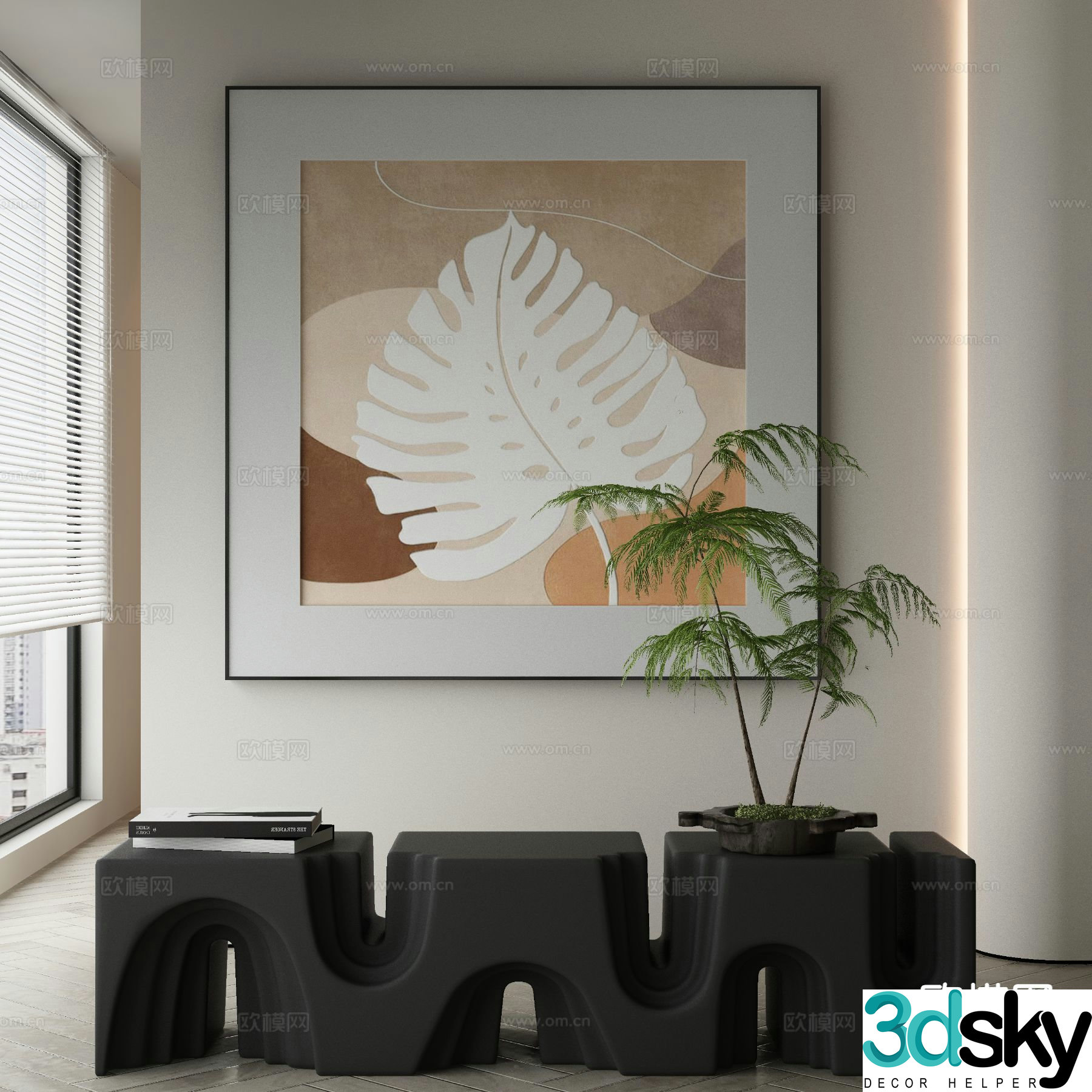 Modern decorative painting abstract hanging painting 3d model
