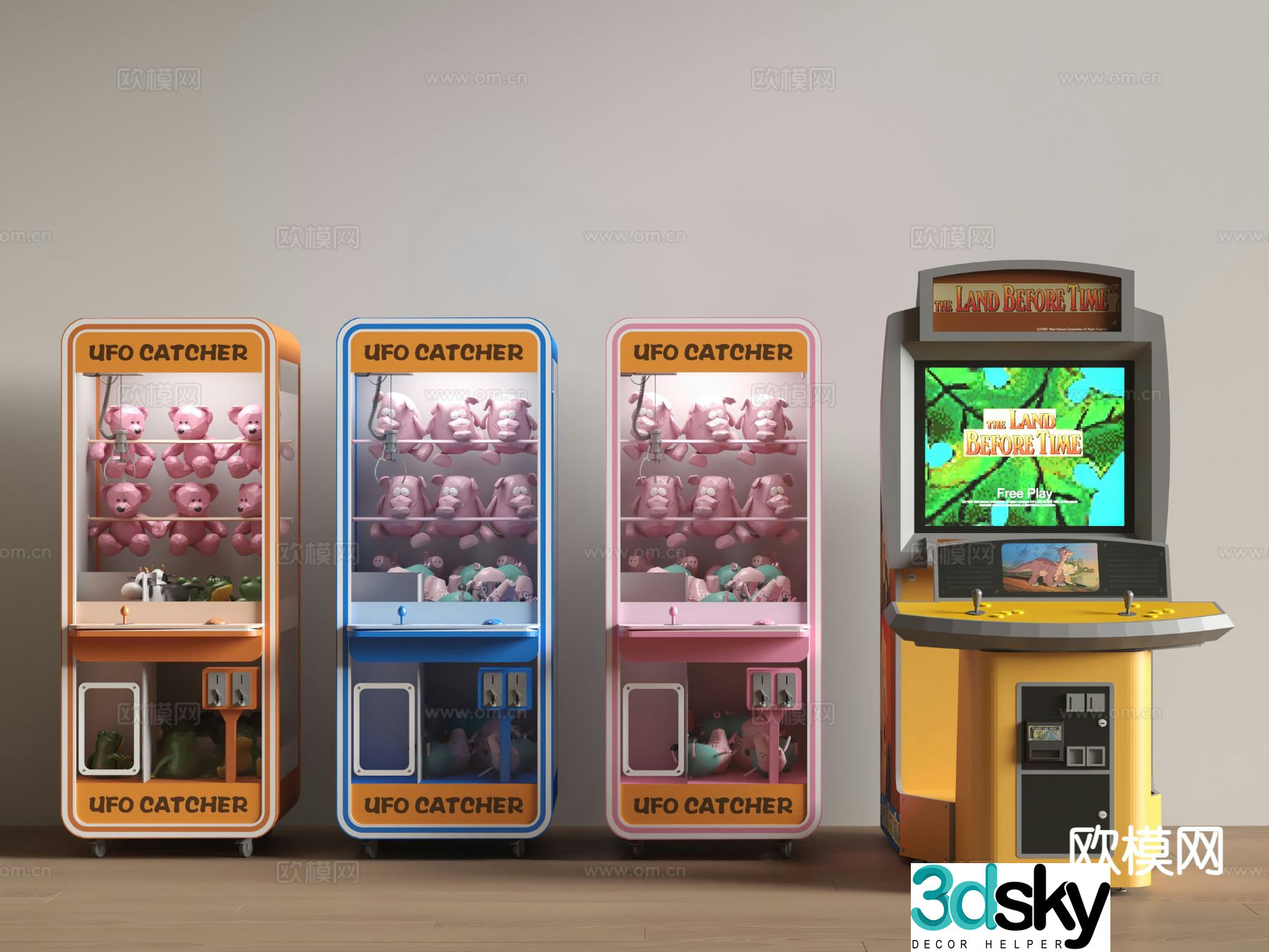 Modern game console claw machine 3d model