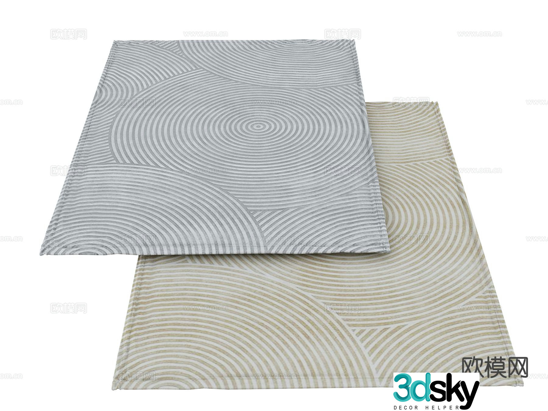Modern carpet square rug 3d model