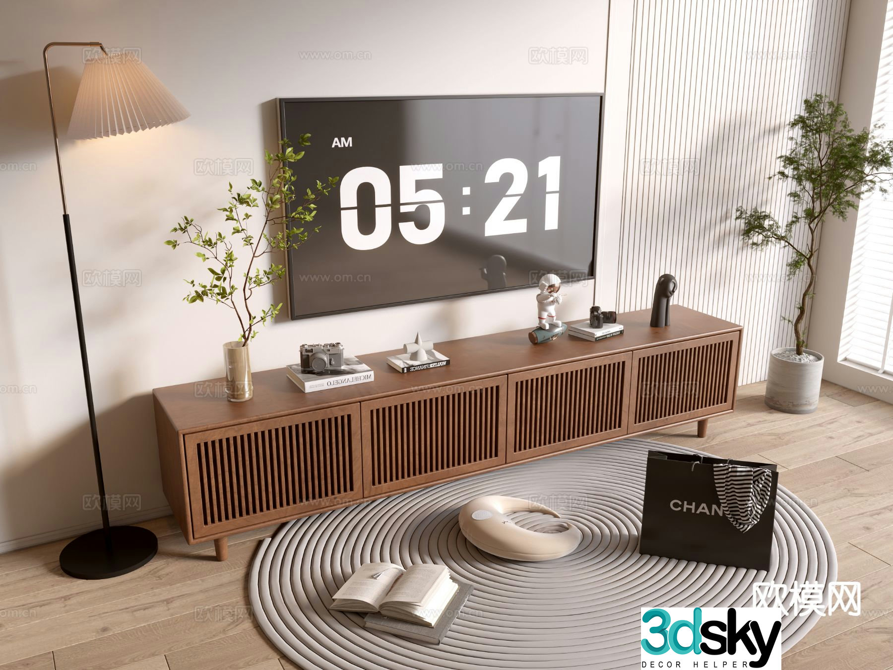 Medieval style TV cabinet 3D model