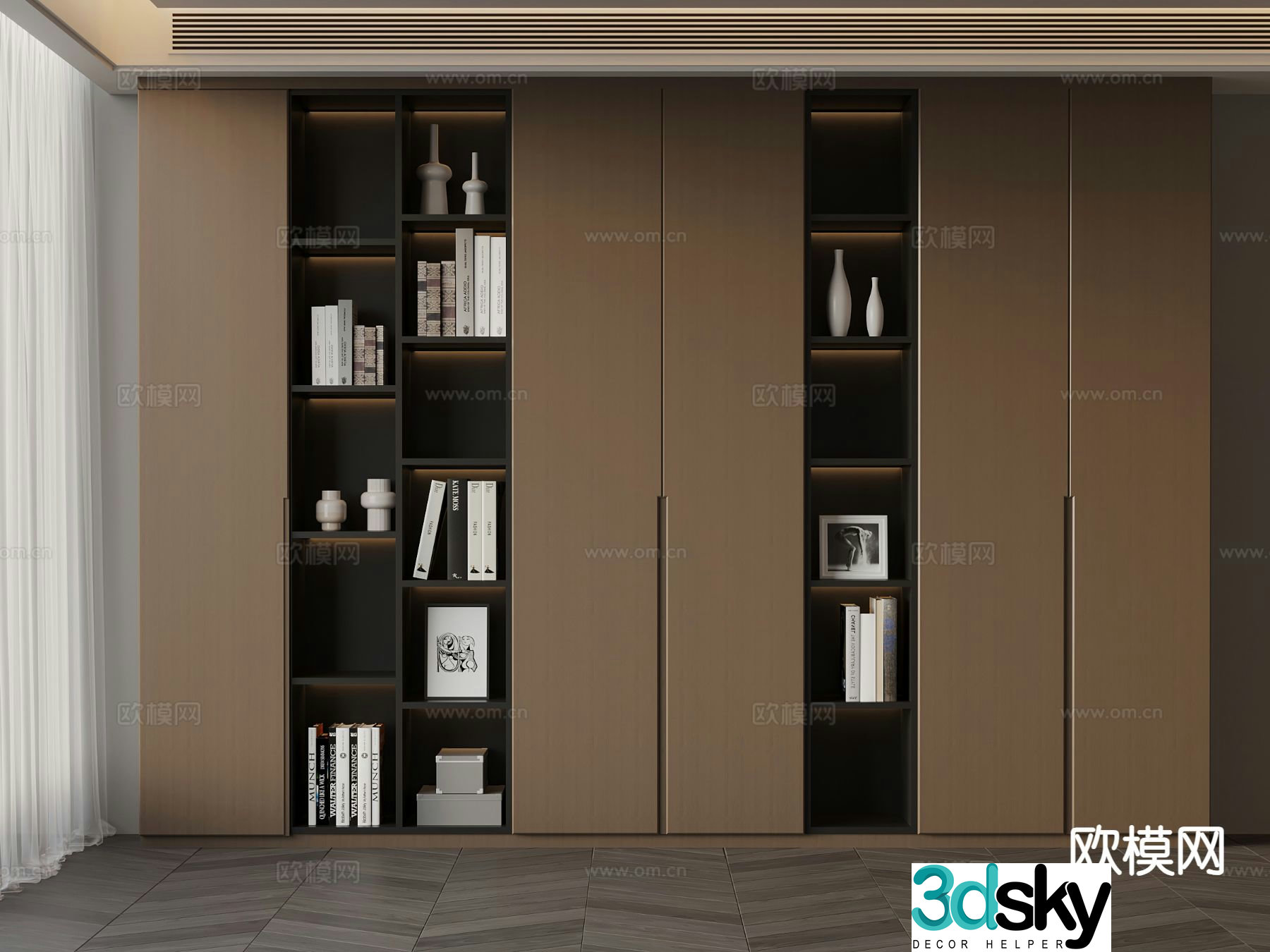 Italian bookcase 3d model