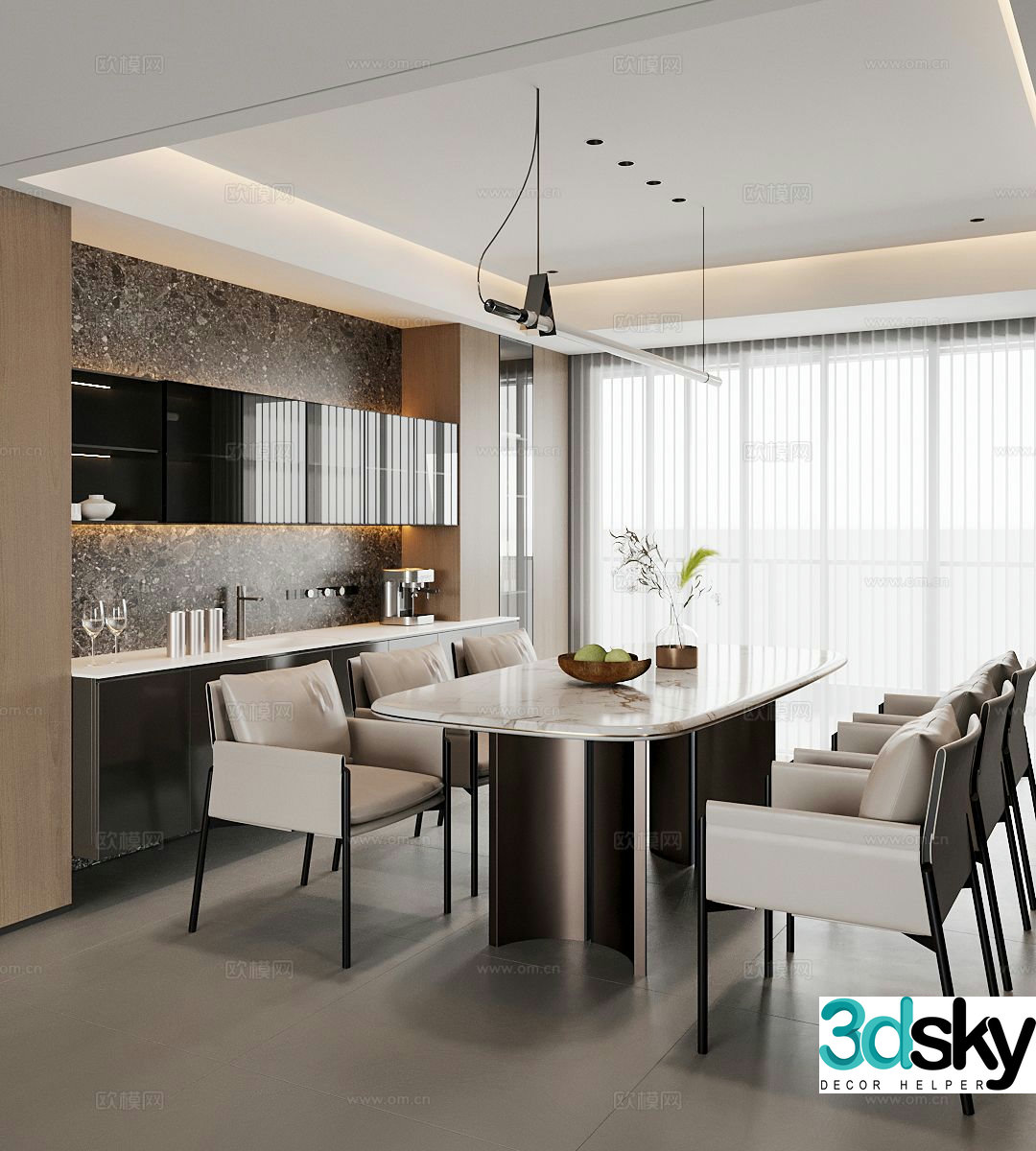 Modern restaurant 3d model