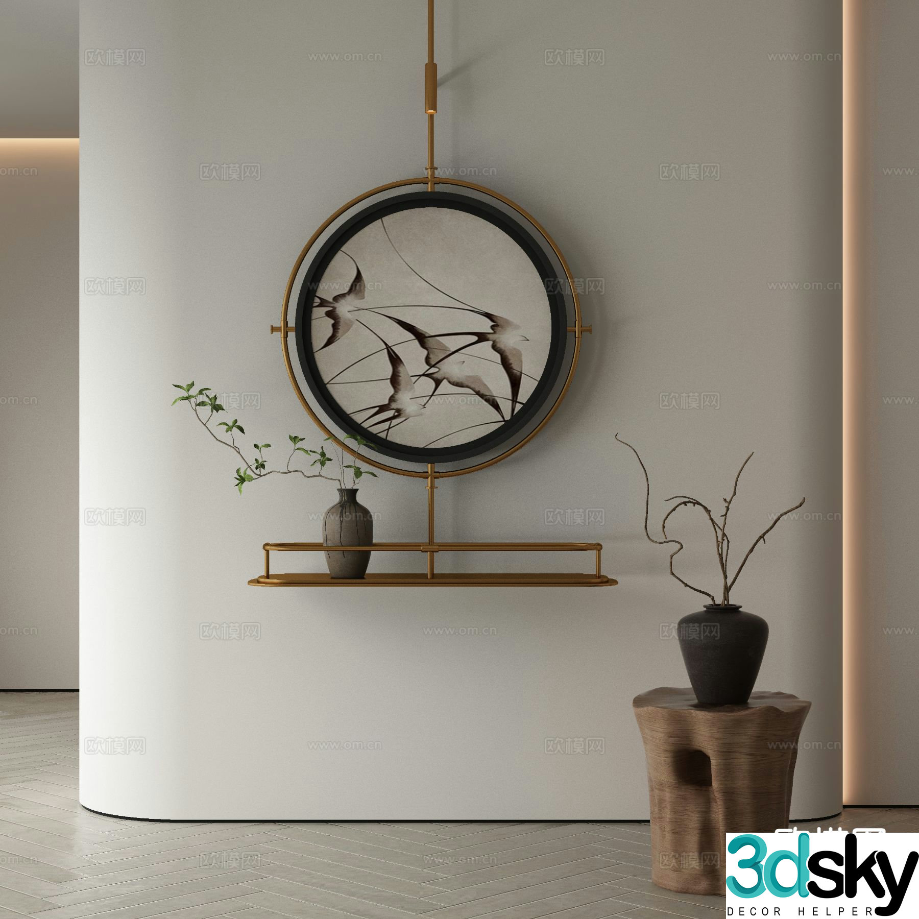 New Chinese style decorative painting 3d model